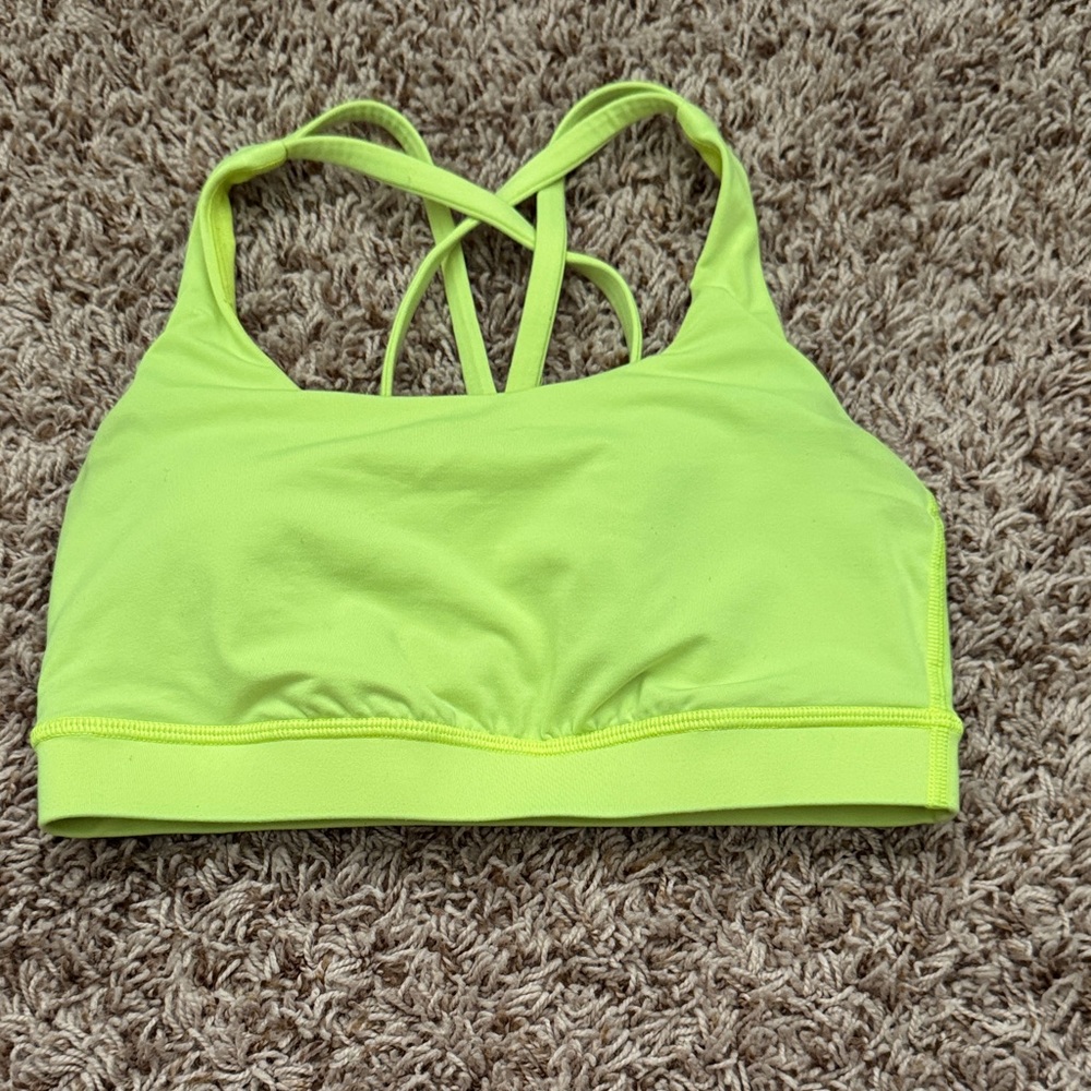 Lululemon Neon Green Sports Bra